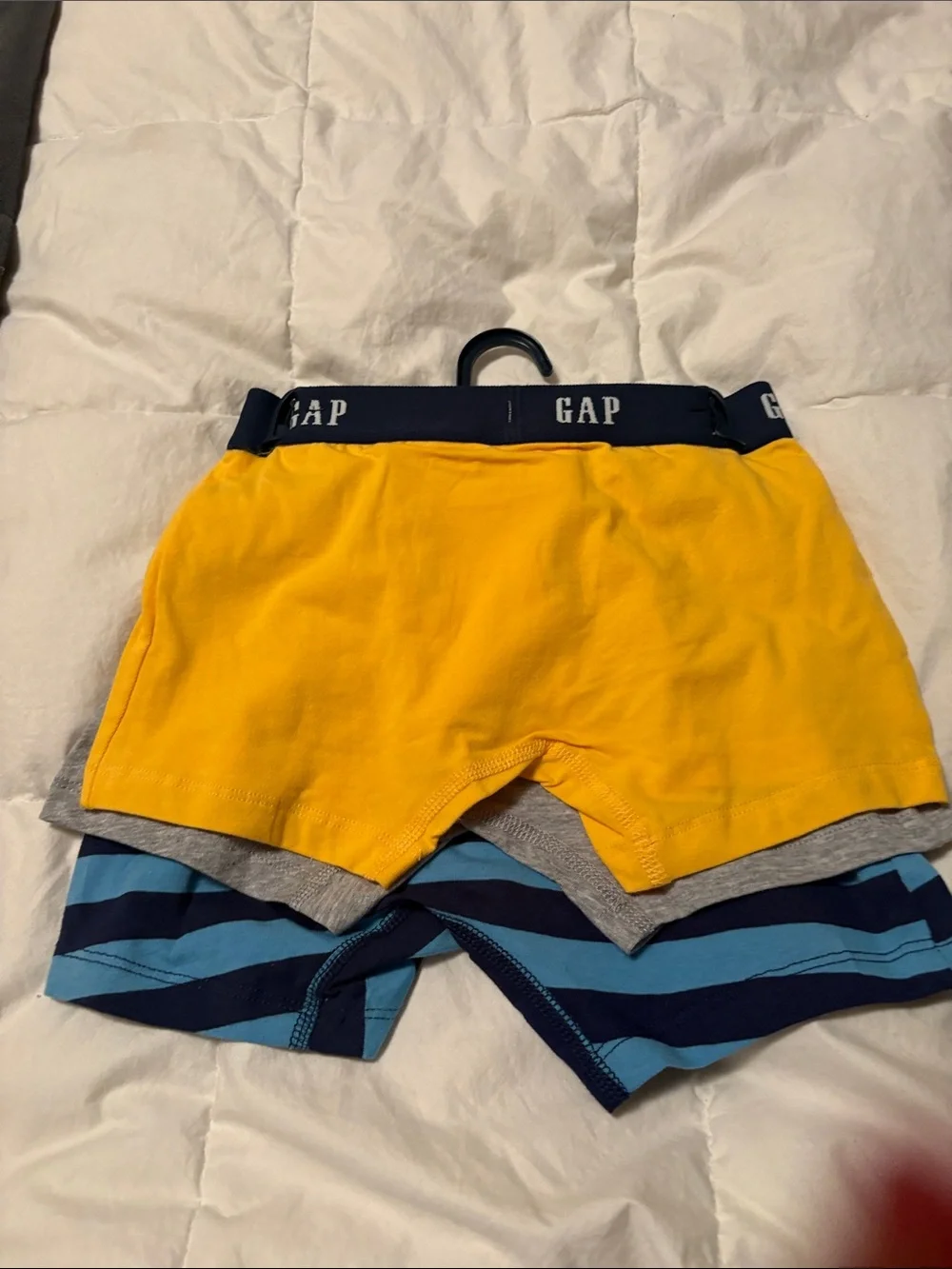 GAP Kids Striped and Solid Boxer Brief 3-Pack - Blue, Navy, Yellow